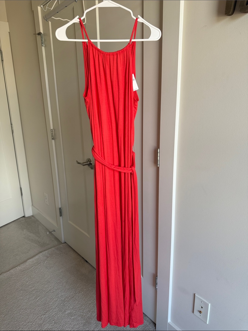 GAP Red Maxi Dress with Tie